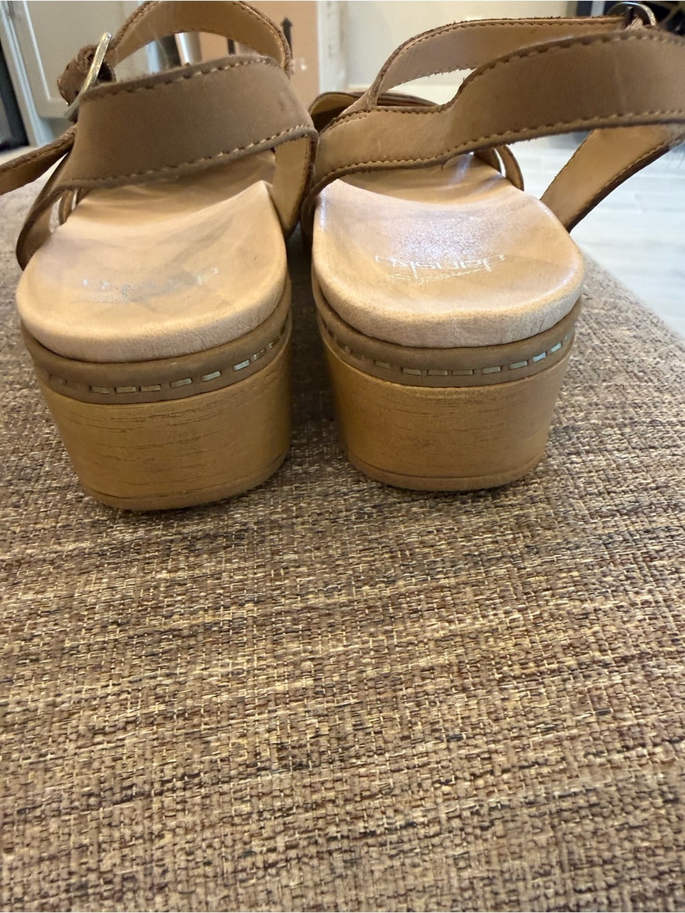 Dansko Taupe Leather Slingback Sandals - Picture 4 of 5